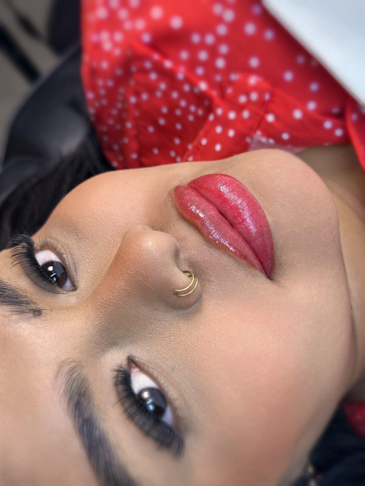 Detalle de saturación en labios